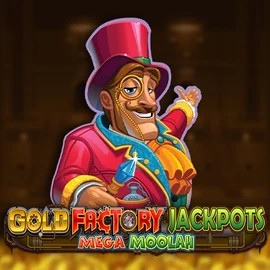 Gold Factory Jackpots Mega Moolah game by Aurum Signature Studios – logo hosted on SpinMaya Casino
