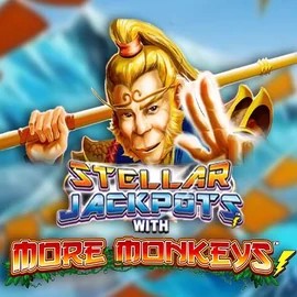 Stellar Jackpots with More Monkeys online game logo by Lightning Box Game on spin-maya.eu