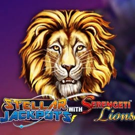 Official Jackpots logo: Stellar Jackpots with Serengeti Lions by Lightning Box Game at SpinMaya Casino